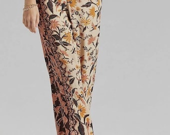 NWT Anthropologie Smocked Balloon-Leg Pants Floral Summer Size 4