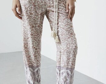 NWT Anthropolgie Tassel Rope Tapered Trouser Pants Size Large