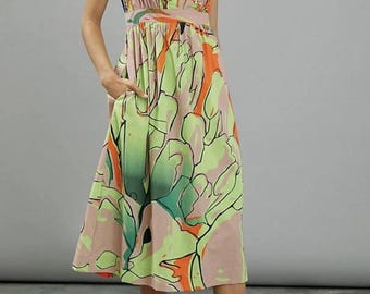 NWT Anthropologie Nerida Midi Dress Floral Roopa Pemmaraju Size Large