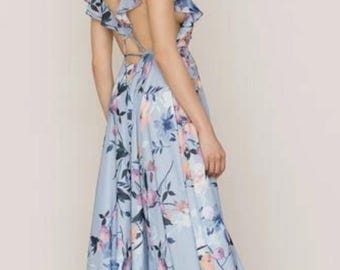 NWT Anthropologie Floral Yumi Kim Hudson Dress Floral Gown Long Size M