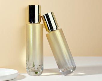 40ml - 120ml Lotion & Spray Pumpflasche mit einem goldenen, feinen, glitzernden Farbverlaufsflaschenkörper, luxuriöse wiederverwendbare Behälter für Seurm