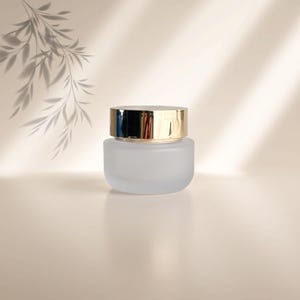 50g Glass Cream Jar with Gold Lid, Luxury Empty Cosmetic Container for Face Cream, DIY Skincare Packaging