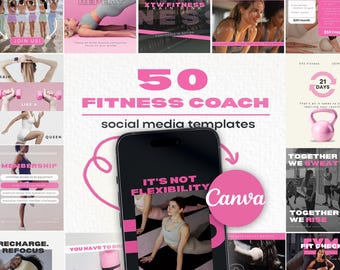 CanvaのフィットネスInstagramテンプレート50選｜女性向けジム＆ウェルネスバンドル