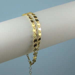 Bracelet, 2 Strands, 14K Gold Filled, Gold Discs, Extender