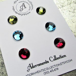 3 For 22, 45 Dazzling Colors to Choose From, Swarovski Crystal Stud Earrings, Crystal Studs, Appx 1/4&quot;