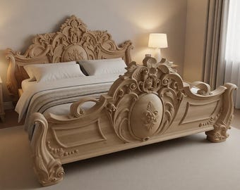 Handgefertigter Massivholz Bettrahmen | Eiche, Buche, Esche Holz | Kundenspezifisches Design-Möbel