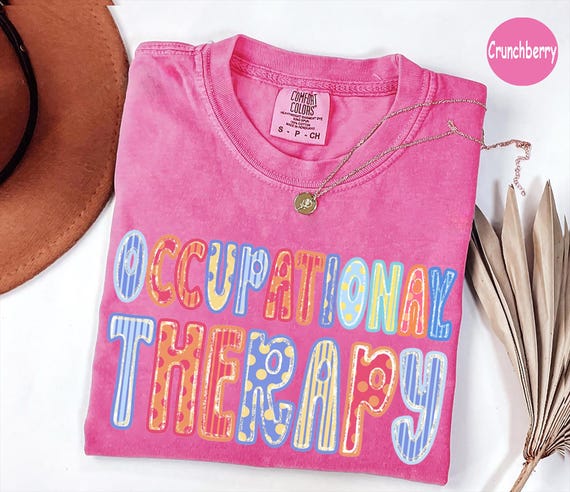 Comfort Colors® Occupational Therapy Shirt, Cute OT Student Grad Gift, Colorful Groovy Pediatric Therapist Top, School OTA Apparel