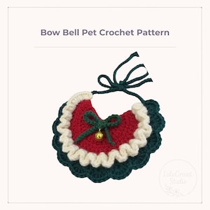 Patrón de ganchillo en PDF para collar de mascota con lazo y cascabel / Collar navideño festivo para gatos y perros
