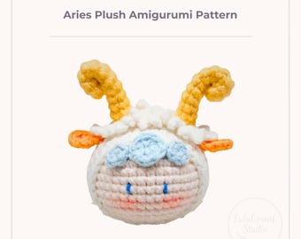 Patrón de peluche de Aries a crochet (PDF) / Tutorial de oveja del horóscopo a crochet
