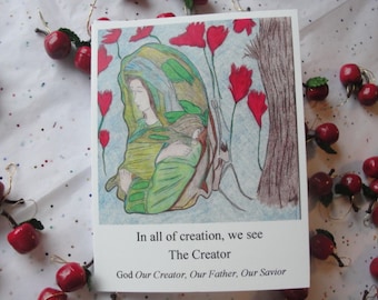 Christmas Notecard titled "In All of Creation We See the Creator"