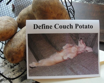 Retirement Seems To Suit You, Define Couch Potato retirement notecard