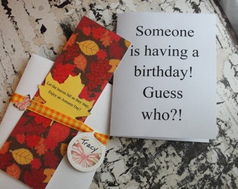 Personalized Birthday Cards with Decorated Envelopes and Bookmark Gift