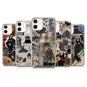 Cryptid Phone Case Mothman Paranormal Dark Academia Cover for iPhone 17, 16, 15, 14, 13, 12, Samsung S26, S25, A17, A56, Pixel 10 Pro, 9A, 8