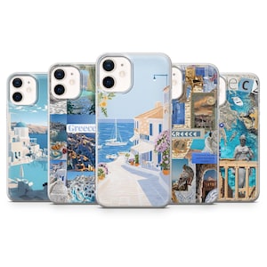Grekland Telefonskal Medelhavet Santorini Kustskydd för iPhone 17, 16, 15, 14, 13, 12, Samsung S26, S25, S24, A17, A56, Pixel 10 Pro, 9A