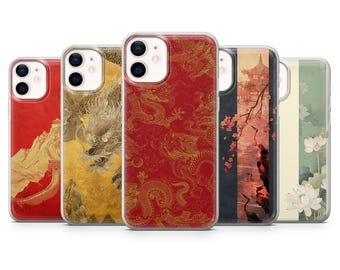 Aziatische kunst Telefoonhoesje Mythisch Chinees Traditioneel Cover voor iPhone 17, 16, 15, 14, 13, 12, Samsung S26, S25, A17, A56, Pixel 10 Pro, 9, 8, 7