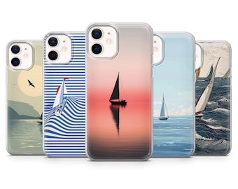 Sailing Phone Case Boat Nautical Sea Cover for iPhone 17, 16, 15, 14, 13, 12, Samsung S26, S25, S24, A17, A56, Pixel 10 Pro XL, 9A, 8A, 7A