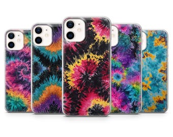 Tie Dye mobilskal abstrakt färgglatt groovy fodral för iPhone 17, 16, 15, 14, 13, 12, Samsung S26, S25, S24, A17, A56, Pixel 10 Pro, 9A, 8, 7