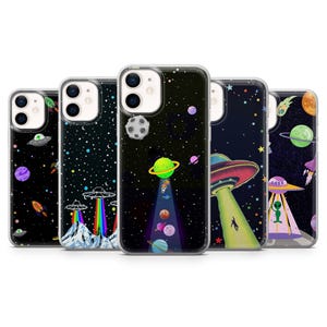 Alien Phone Case Space UFO Cosmic Cover for iPhone 17, 16, 15, 14, 13, 12, Samsung S26, S25, S24, A17, A56, Pixel 10 Pro XL, 9A, 8Pro, 7A