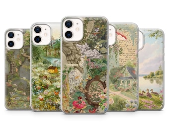 Cottagecore Handyhülle Natur Märchengarten Cover passend für iPhone 17, 16, 15, 14, 13, 12, Samsung S26, S25, S24, A17, A56, Pixel 10 Pro, 9, 8