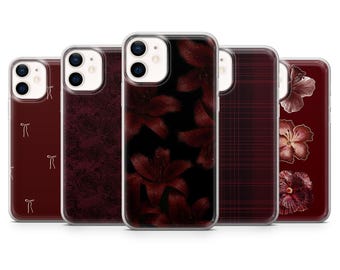 Burgundy Phone Case Moody Elegant Deep red Cover for iPhone 17, 16, 15, 14, 13, 12, Samsung S26, S25, S24, A17, A56, Pixel 10 Pro, 9A, 8, 7A