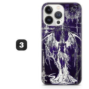 Gotiskt telefonskal med lila konst och mystisk ängel för iPhone 17, 16, 15, 14, 13, 12, Samsung S26, S25, S24, A17, A56, Pixel 10 Pro, 9A, 8, 7 3