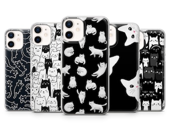 Cat Phone Case Kitty Cute Cartoon Cover for iPhone 17, 16, 15, 14, 13, 12, Samsung S26, S25, S24, A17, A56, Pixel 10 Pro XL, 9A, 8Pro, 7A