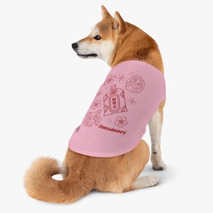 Omamori Charm kawaii Pet Tank Top | Japanese Style Good Luck Charms Cute Cloths Casual Gift for pet lover Dog Mom Dad Daruma Fox