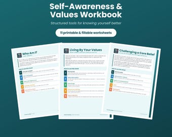 Caderno de Exercícios de Autoconhecimento e Valores | Pontos Fortes, Crenças Essenciais e Planilhas de Reflexão | Ferramentas de Coaching | PDF para Imprimir e Preencher
