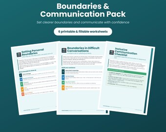 Pacote de Limites e Comunicação | Assertividade, Conversas Difíceis e Reflexão | Ferramentas de Coaching | PDF para Imprimir e Preencher