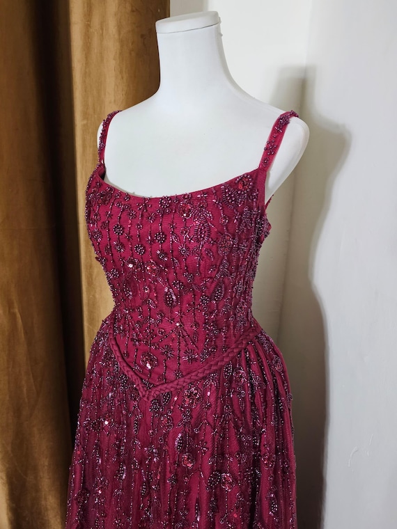 burgundy maxi dress with split Modest Mermaid Spaghetti Straps Burgundy Sequin Formal Gown 23Rd Birth –  Frisco Dresses