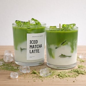Matcha-Kerze, Handgemachte Kerze, Glas-Teekerze, Matcha Latte Duftkerze