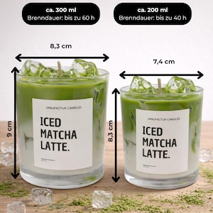 Matcha-Kerze, Handgemachte Kerze, Glas-Teekerze, Matcha Latte Duftkerze