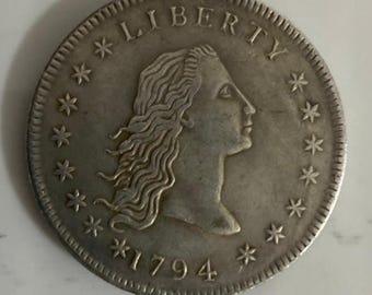 希少な1794年製リバティ・フローイングヘア・シルバーカラーUSAクール