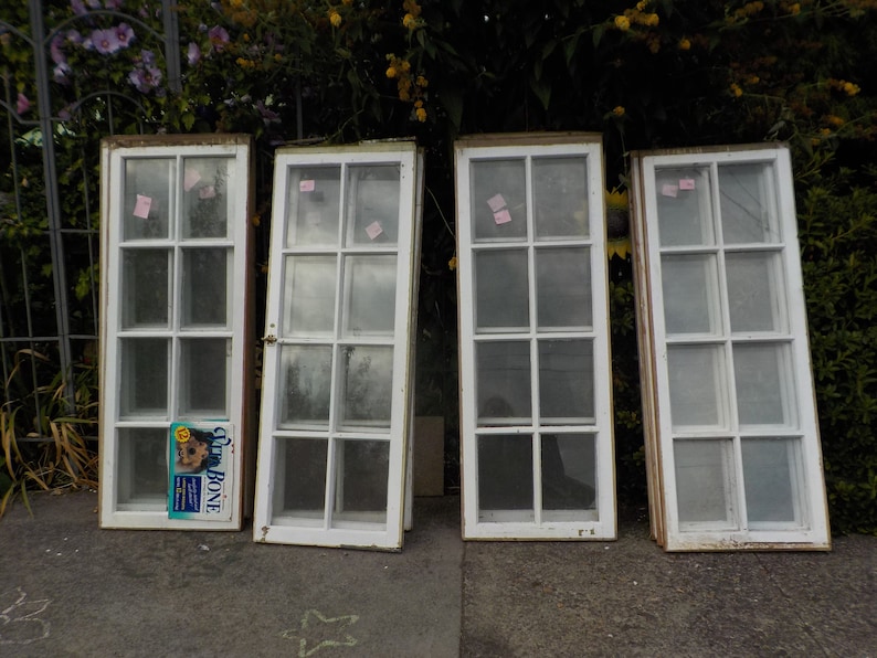 LOCAL PICKUP ONLY***Late 1800/'s Vintage Multi-pane Wood Windows 8-panes each