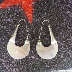 2.5&quot; Big Vintage Taxco Mexico Sterling Hoop Earrings Signed Heavy Thick Excellent Condition Old School Sterling Earrings Portland Sat Market