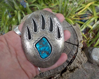 Dan Oliver - Navajo Bear Claw Overlay Sterling Silver  display picture 3