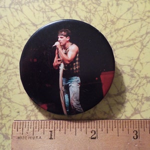 2.25&quot; Vintage 1970s Bruce Springsteen Big Round Pin Button Lapel Pin Concert Music Band
