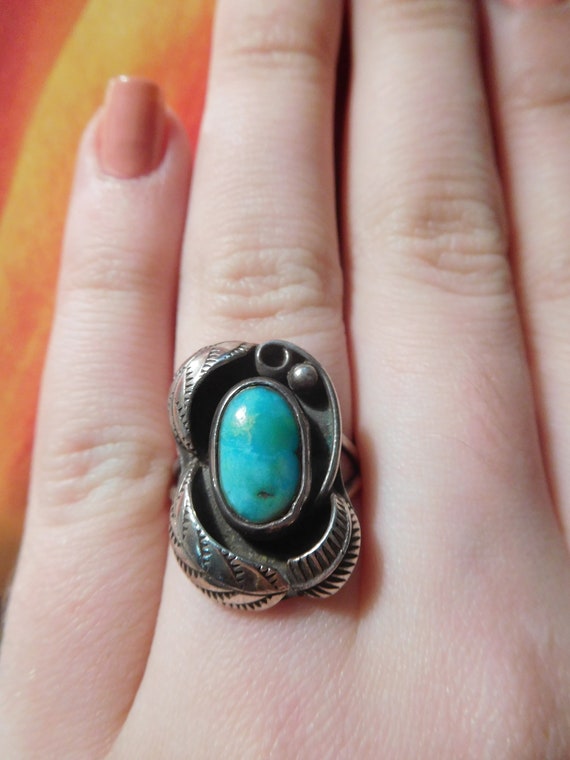 Navajo Raindrop Green Blue Oval Turquoise 3 Fine A