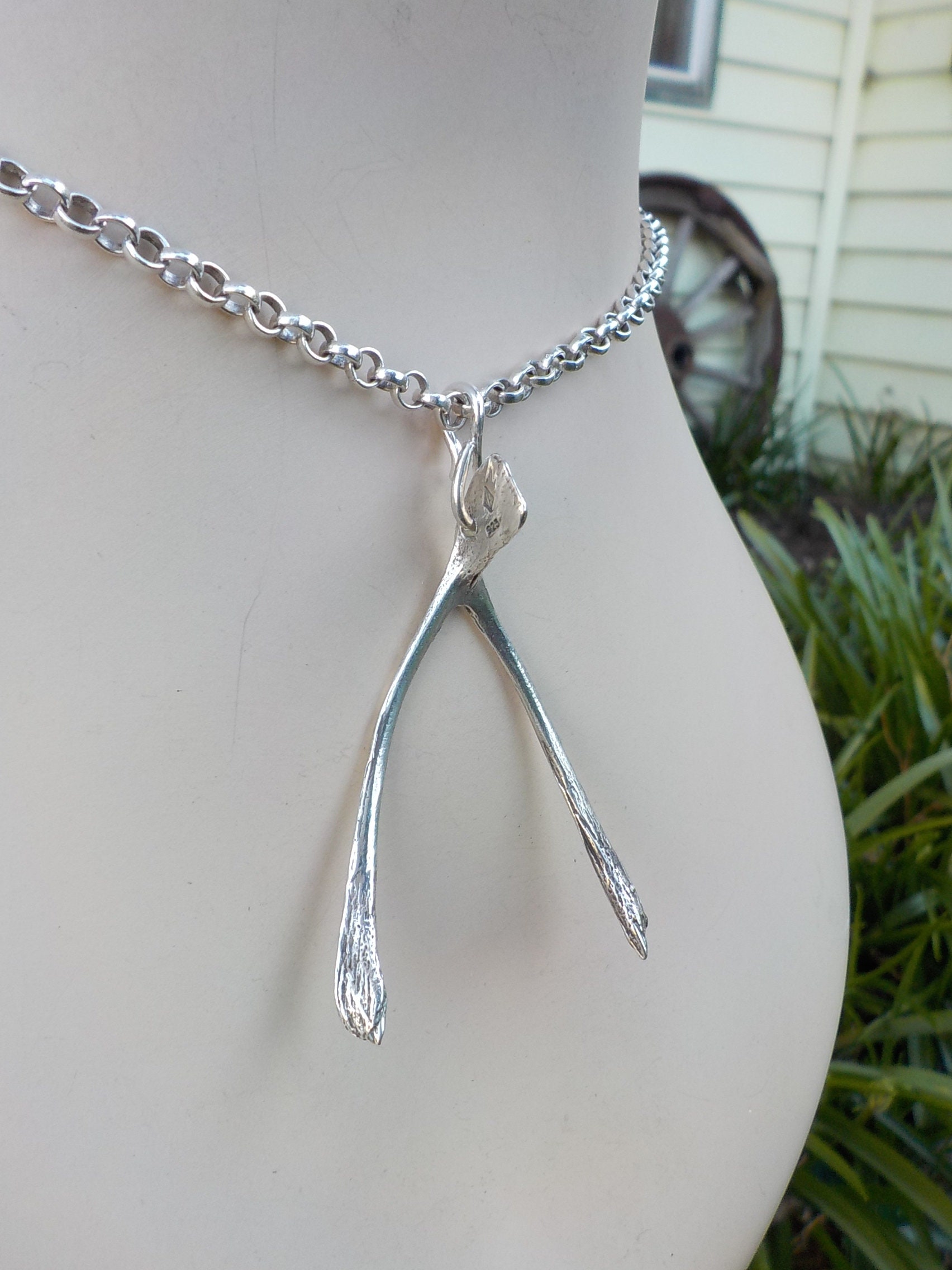 Wishbone Pendant Etsy