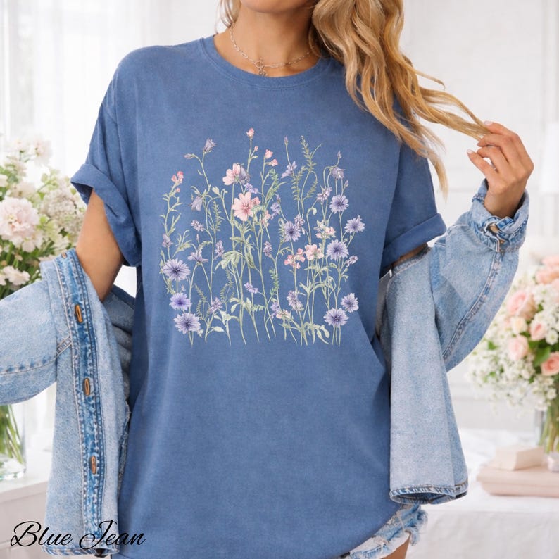 Comfort Colors® Wildflower Shirt, Floral Shirt, Vintage Flower T-shirt ...