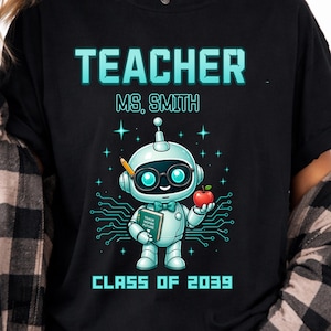 Comfort Colors® Personalized Computer Teacher Shirt, Custom Robotics Teacher Gift, Coding Teacher Tee,  AI Teacher Shirt