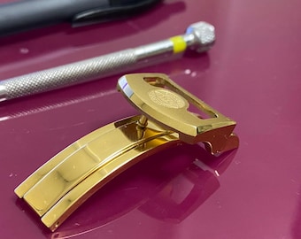 18mm IWC Yellow Gold Plated Deployment clasp buckle