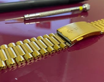 Rado 18mm Yellow Gold Plated Men’s Wrist Watch Strap Band Solid