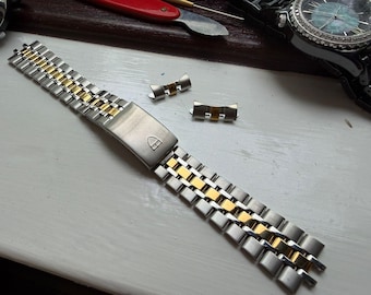 Tudor Strap Armband Uhrenarmband Silber Gold geschwungene Bandanstösse 13/17/19/20 mm