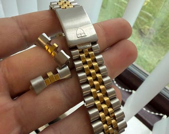 tudor jubilee strap two tone for datejust daydate tudor prince 20mm 19mm