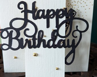 Champagne Bottle Hand Made 6x6 Inch Birthday Card