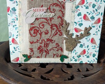 8x8 Inch Handmade Christmas Card. Free Personalisation.