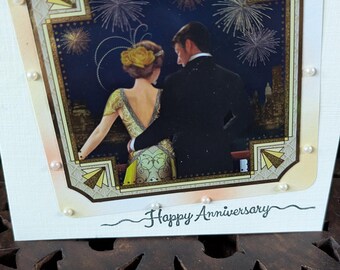 Hand Made Anniversary Card. 6x6 Inch. For A Special Couple.