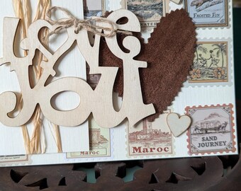 A5 Landscape Fold Hand Made Love You Card