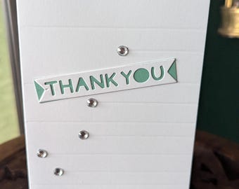 10x4 Inch Thank You Card. Hand Made.